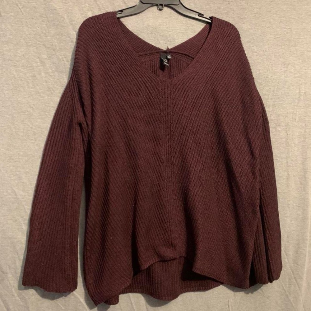 Windsor burgundy bell sleeve sweater